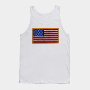 Embroidery American Flag Sticker Tank Top